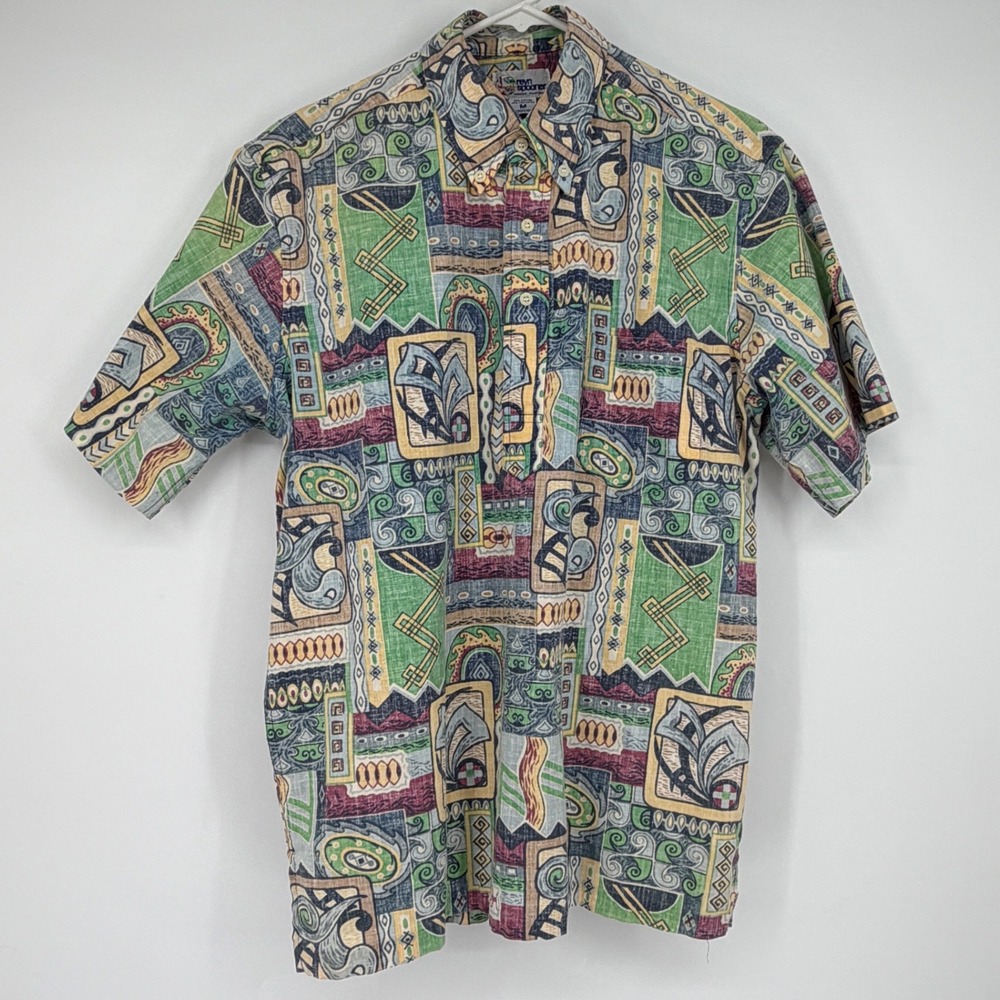 Vintage Reyn Spooner Hawaiian Shirt Reverse Print Abstract Aloha Men's M